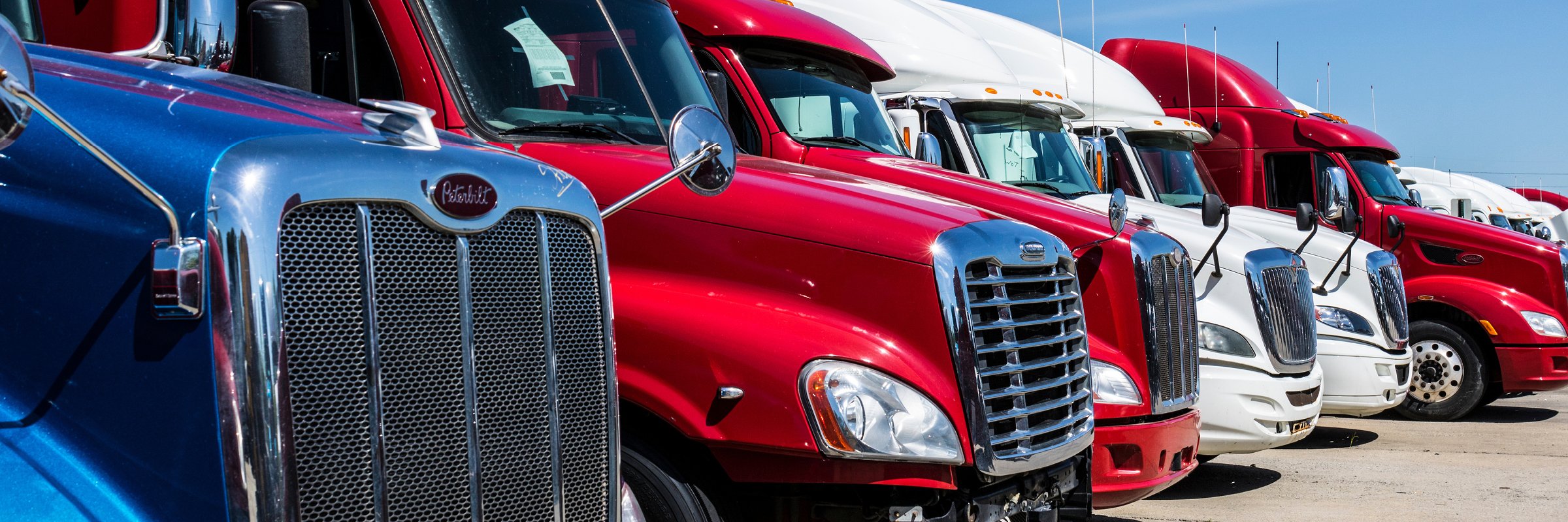 Trucks lined up